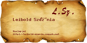 Leibold Szénia névjegykártya